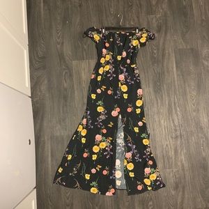 Floral print long dress (size medium)